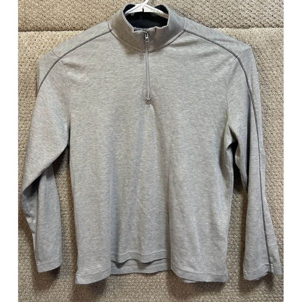 Robert Graham Classic Men's Quarter‎ Zip Pullover Long Sleeve Gray Size XL